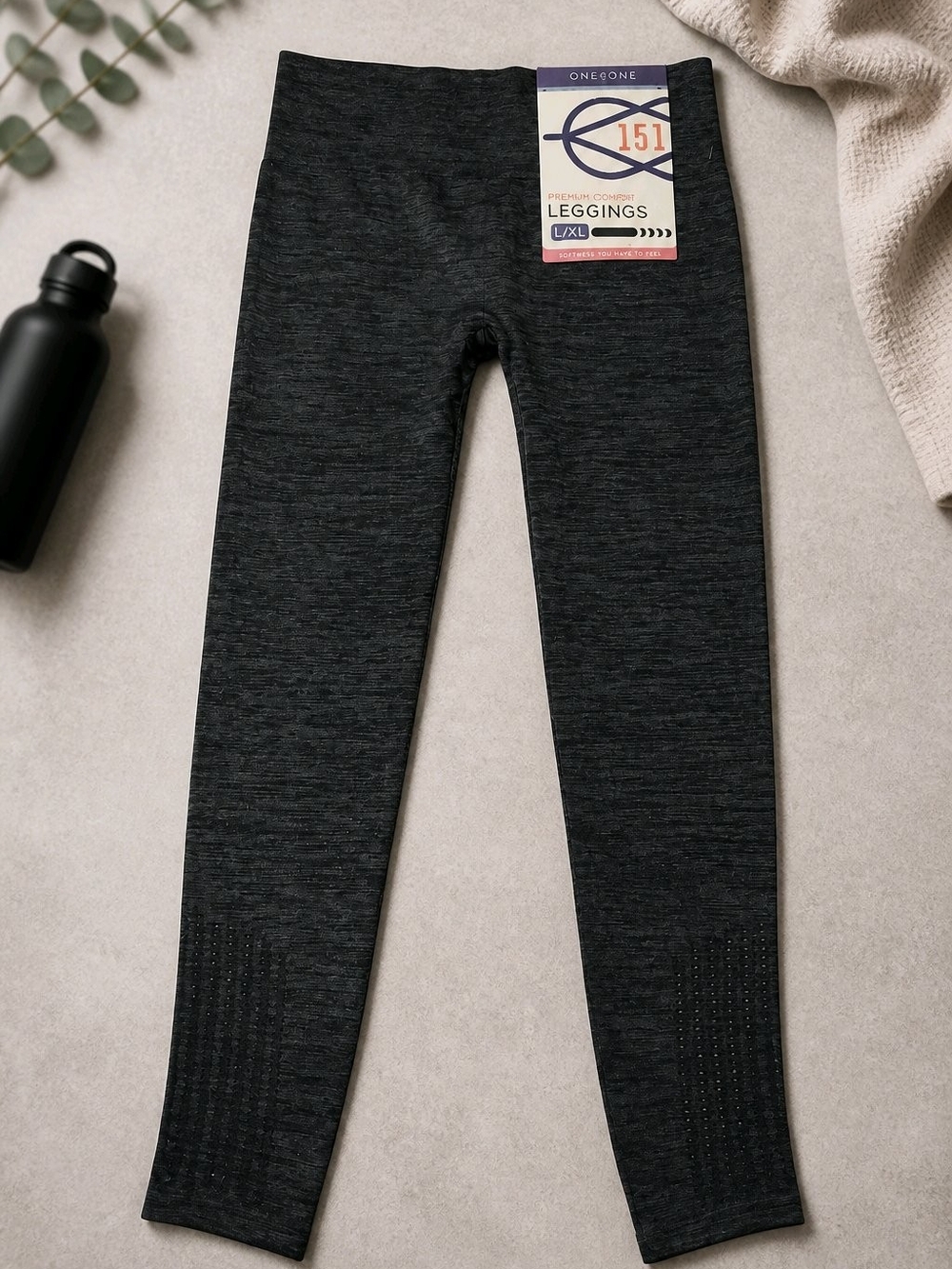 Womens Charcoal Heather Leggings - L/XL